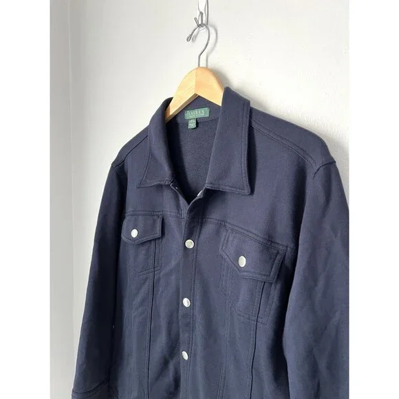 VTG Lauren Ralph Lauren Jacket Womens XL Blue Long Sleeve Snap Front Classic EUC - Picture 2 of 12
